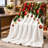 Christmas Throw Blanket with Ornaments and Pinecones, Cozy Festive Decor Fleece Blanket for Sofa, Couch, Bedroom, Living Room Home Decoration-137005501