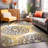 Floral Yellow/Dark Gray/Ivory Area Rug-2033622157