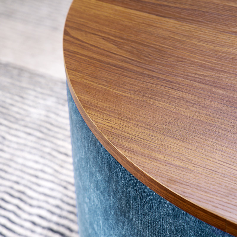 Table basse ronde avec rangement 2 pièces, Bleu foncé