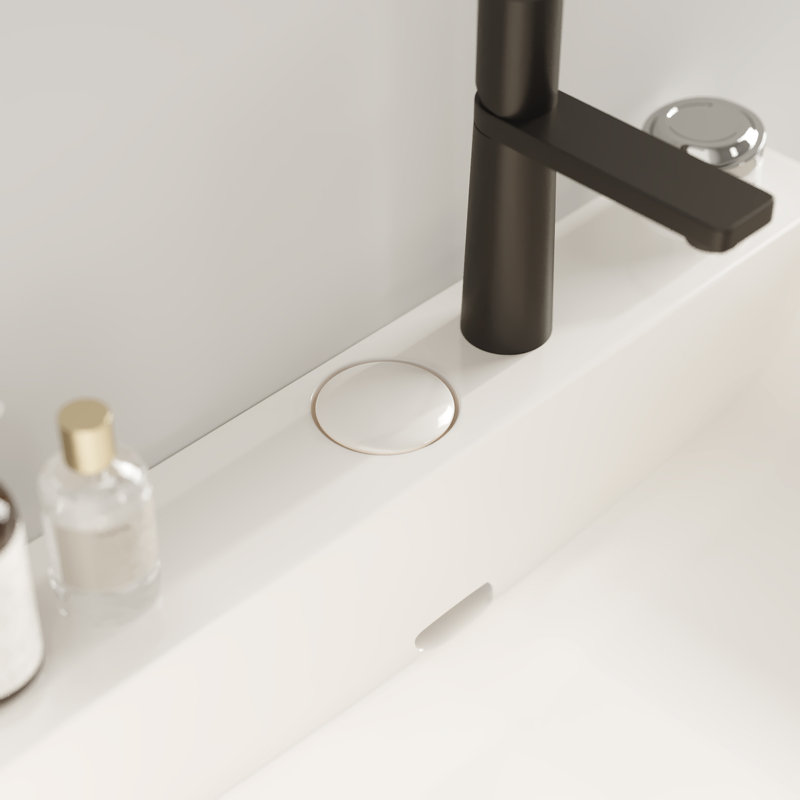 Meuble-lavabo autoportant avec lavabo en céramique, Noir, noir, noir, noir, Blanc
