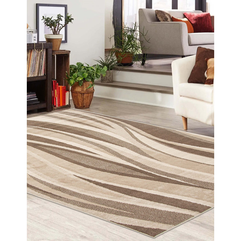 Tapis beige Mirage, Rectangulaire 8 pi x 10 pi