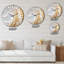Horloge murale spirale abstraite dorée et blanche II-101234607