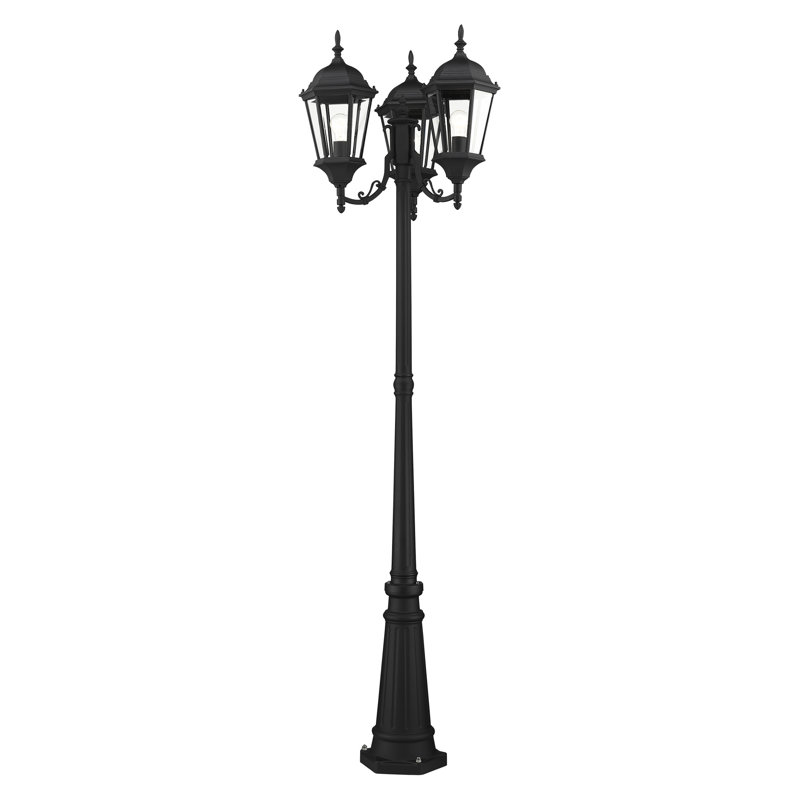Lampadaire câblé 3 lumières H 86 "noir Rencho