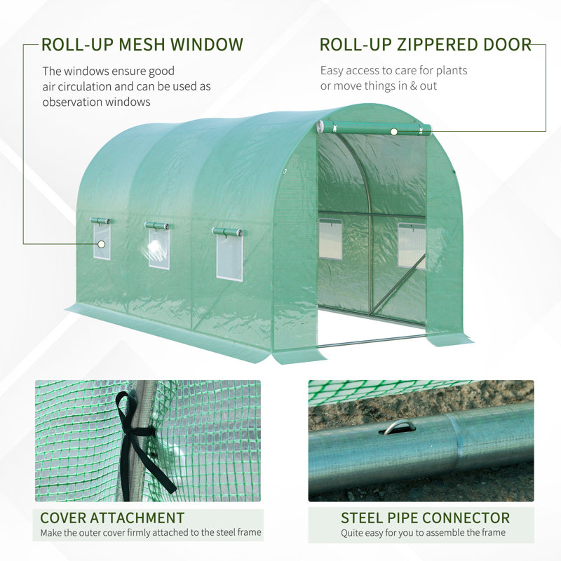 6.5 Ft W x 13 Ft D Commercial Greenhouse