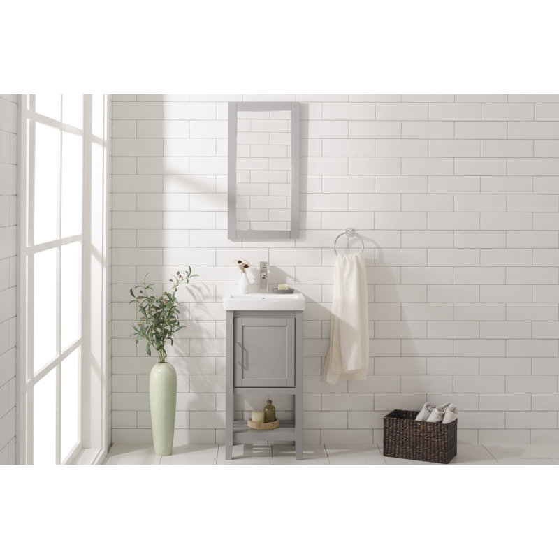 Ensemble de meuble-lavabo simple 17 po Grosso, Gris