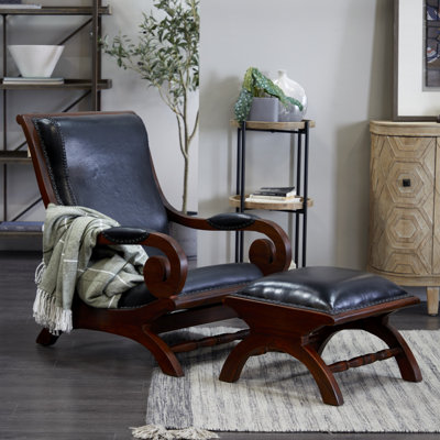 Fauteuil et repose-pieds Korey