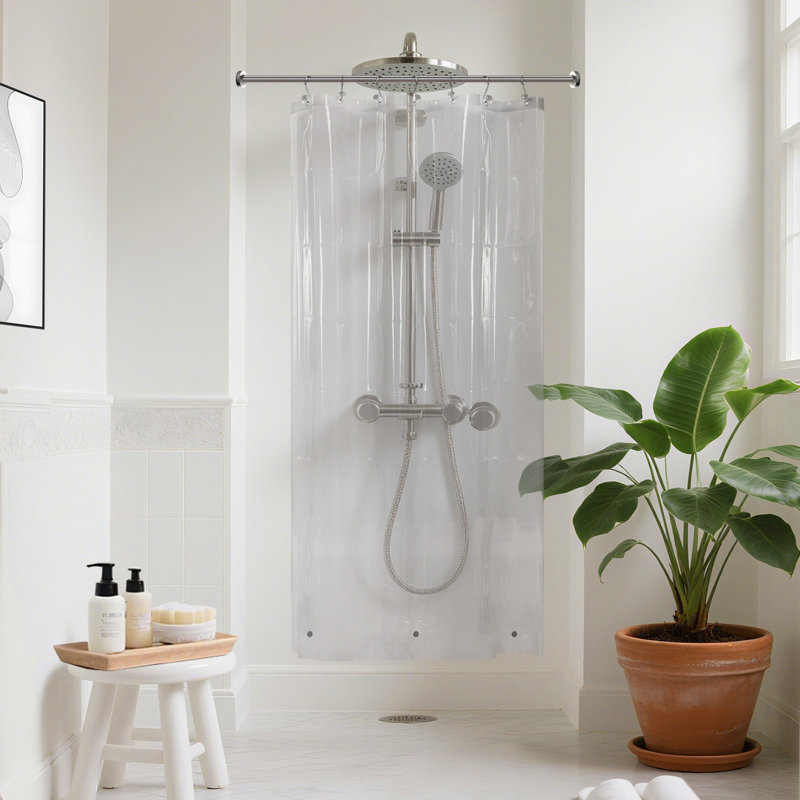 Doublure de rideau de douche imperméable 8G PEVA, Clair, H 72 po x l 42 po