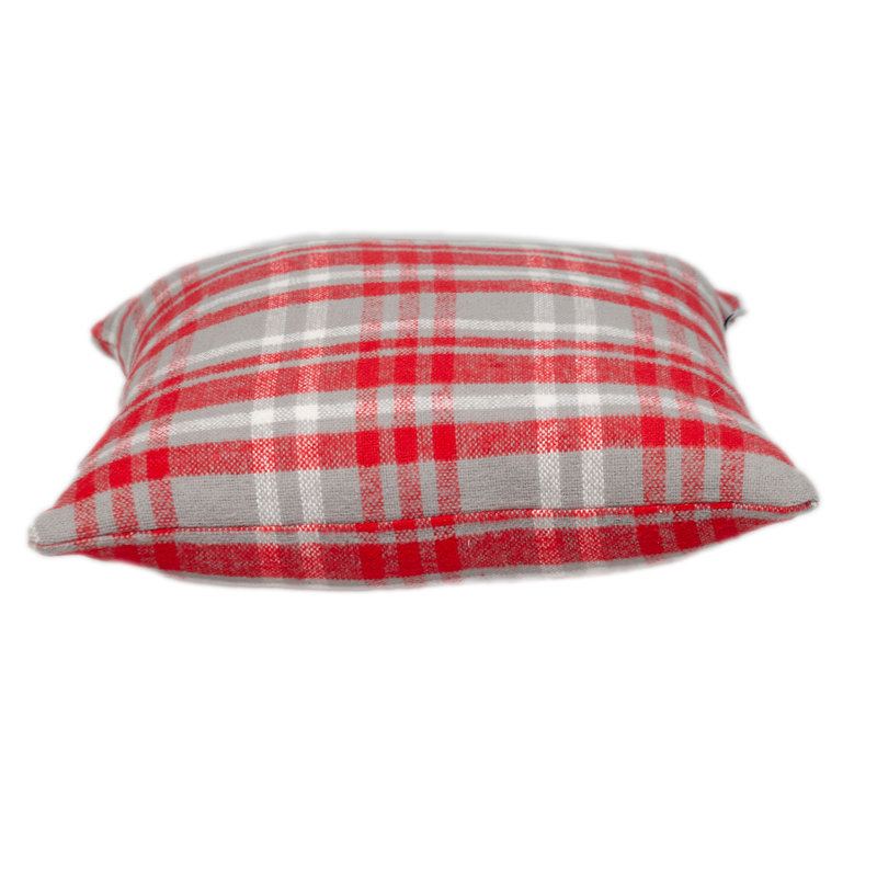 Parkland Collection Transitional Plaid White Square 16" x 16" Pillow