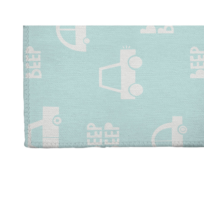Beep Kids Play Mat, Light Blue/Ivory, Rectangle 4' x 6'