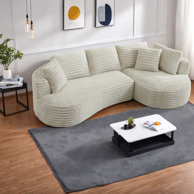 Canapé modulaire à compression, velours côtelé moderne pour la maison