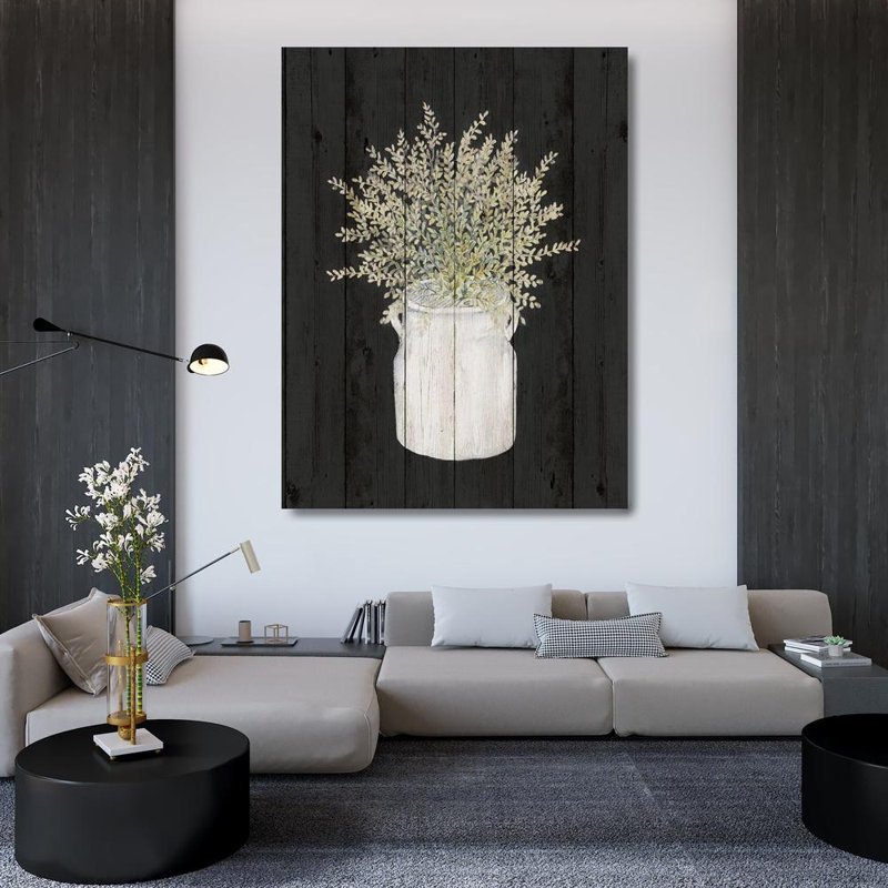 Art sur toile tendue par Rosalind Wheeler Gaynor, Janice Gallery, Herbs on Black Wood I