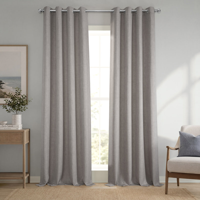 Oneridge Room Darkening Faux Linen Single Curtain Panel, 50" W x 108" L, Clay