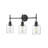 Asheville 3 - Light Dimmable Matte Black Vanity Light
