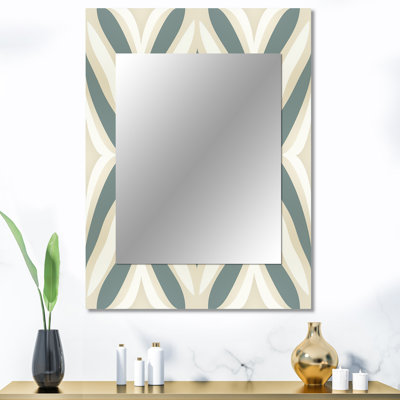 Ibarra Neutral Space - Damask Unique Wall Mirror Decor, Boho Large Mirror, Art imprimé en métal
