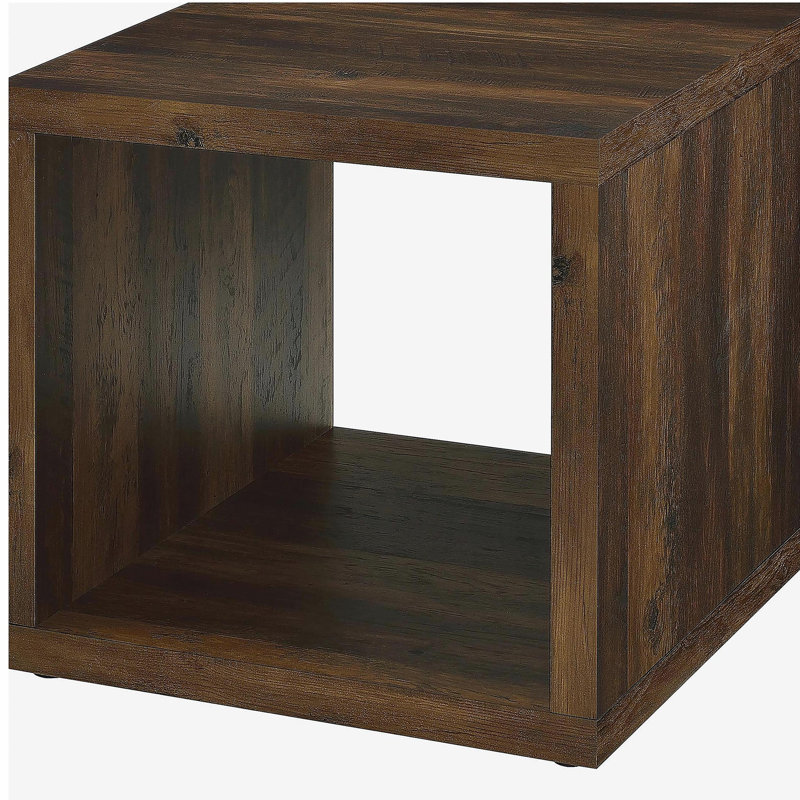 Flint Deep Pine Square Engineering Wood Side Table