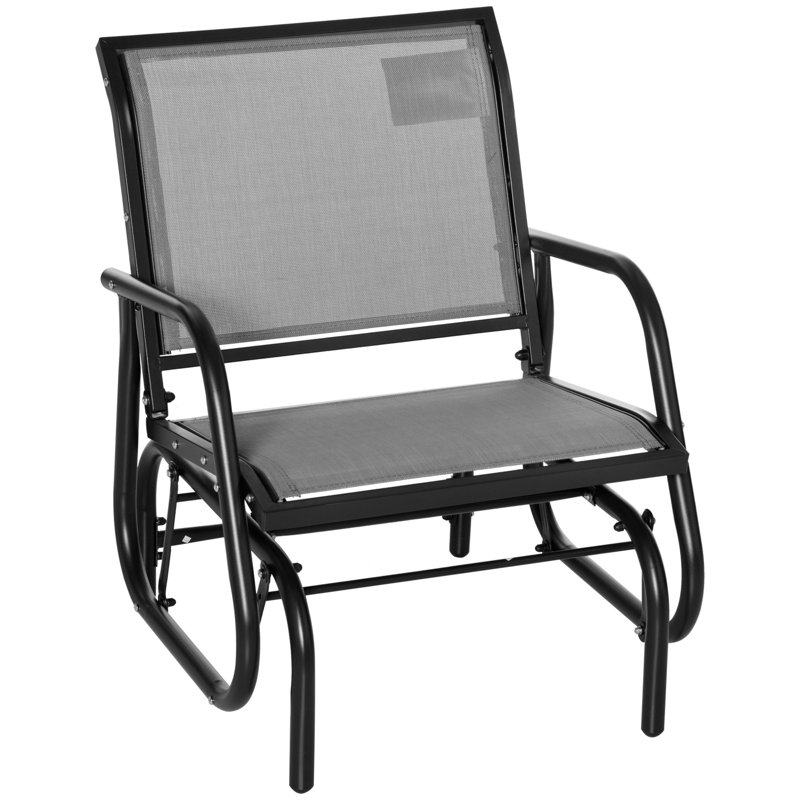 Chaise berçante en métal Gennavieve, Gris
