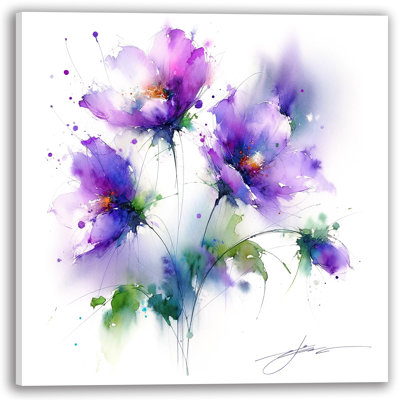 Reproduction d'art sur toile Whimsical Purple Blossoms