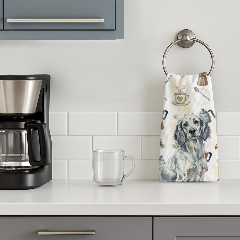 Serviette de cuisine Coffee Bar, Setter anglais bleu Belton
