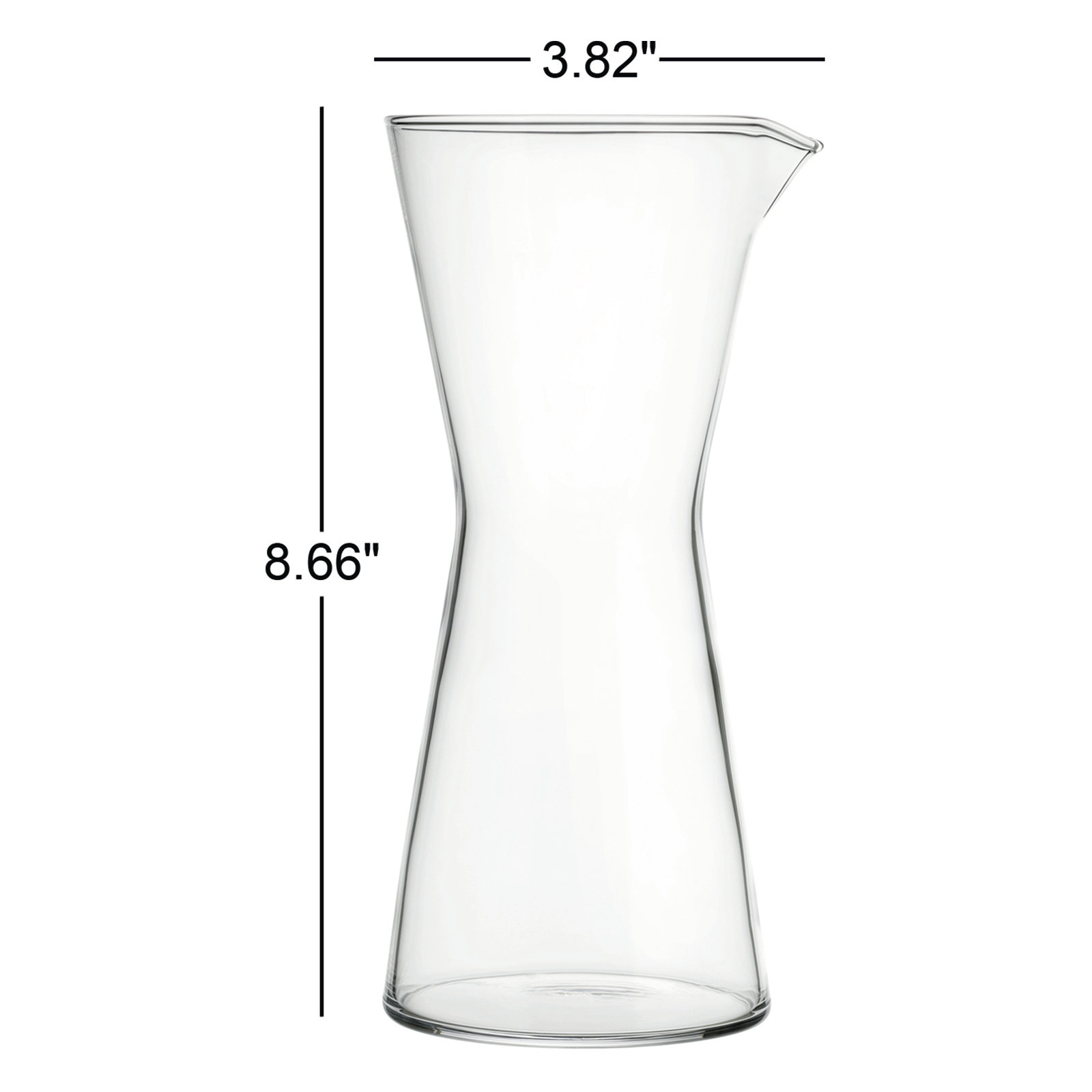 Iittala Kartio 32 oz. Pitcher, Clear, 8.66" H x 3.82" W x 4.09" D
