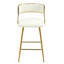 Tabouret de bar 26 po à hauteur de comptoir en velours côtelé avec dossier, base dorée et repose-pieds-1670790398-1670790393