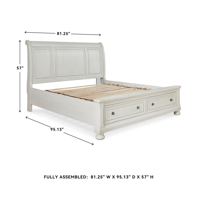 Geovana Sleigh Storage Bed, King