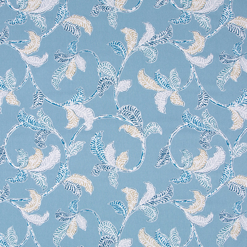 Tissu de coton à 100% Rosemaling, Ruisseau frais