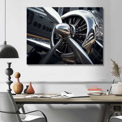 Silver Wings Chrome Reflection Airliner - Train Wall Art