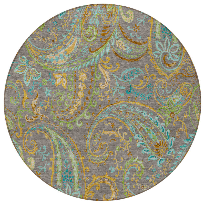 Tapis d'intérieur rond antidérapant rond 8 'Taupe