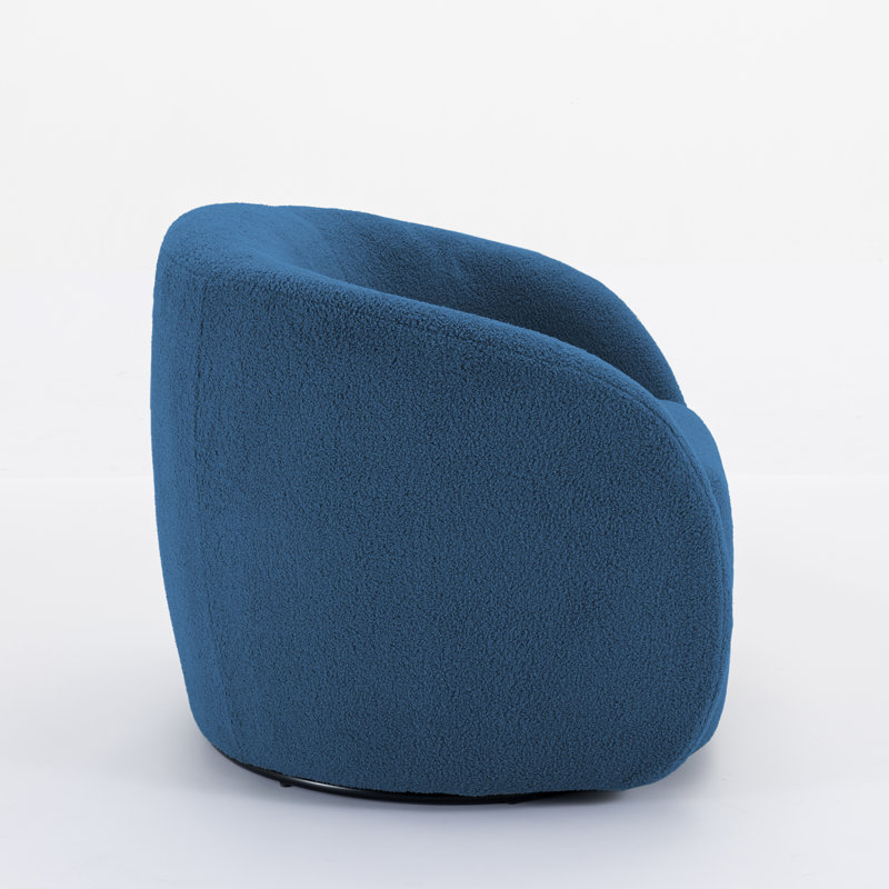 Fauteuil demi-tonneau Katherline, Mélange de polyester bleu