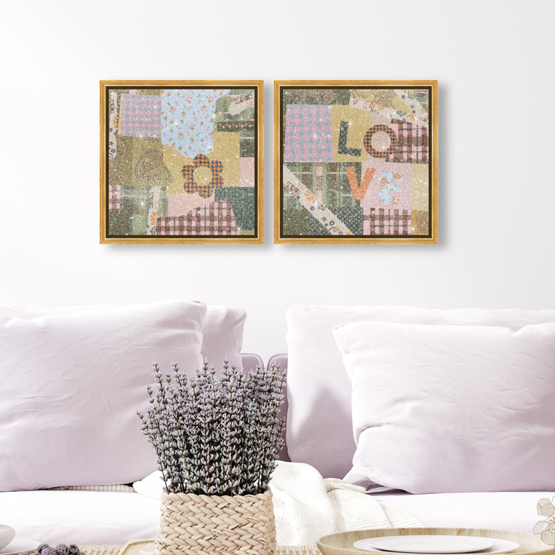 Retro Scarf Set Set by Oliver Gal, 42"H x 42"W, Gold Floater Frame
