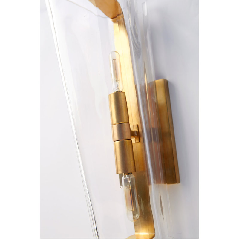 AERIN Alpine Single Sconce, Clear, Hand-Rubbed Antique Brass