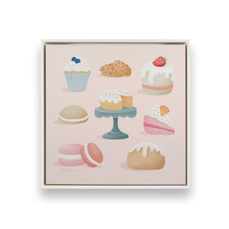 «Bake Shop II» par Gia Graham, reproduction d'art sur toile, H 20 po x l 20 po, Cadre flottant, Blanc