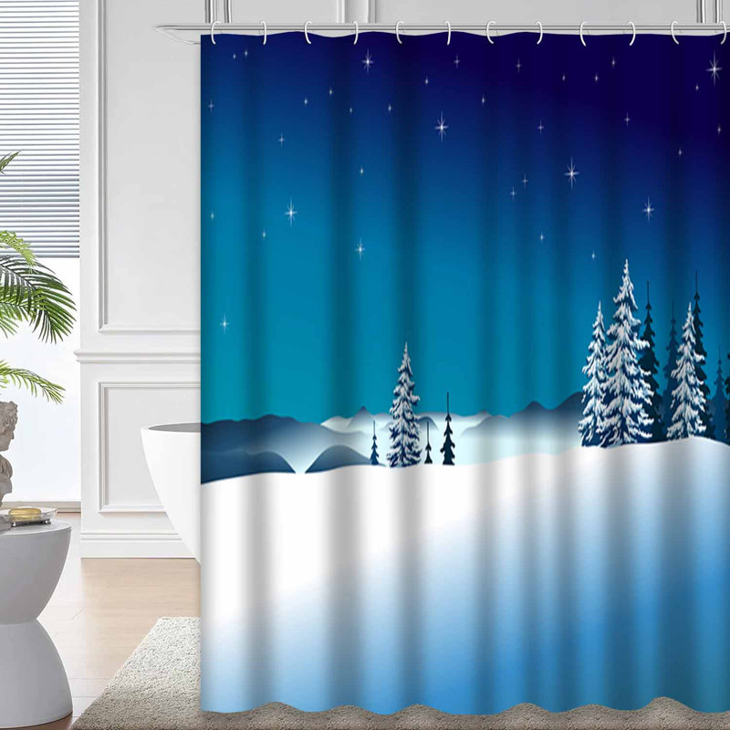 Rideau de douche Winter Mountain, L 72 po x l 84 po