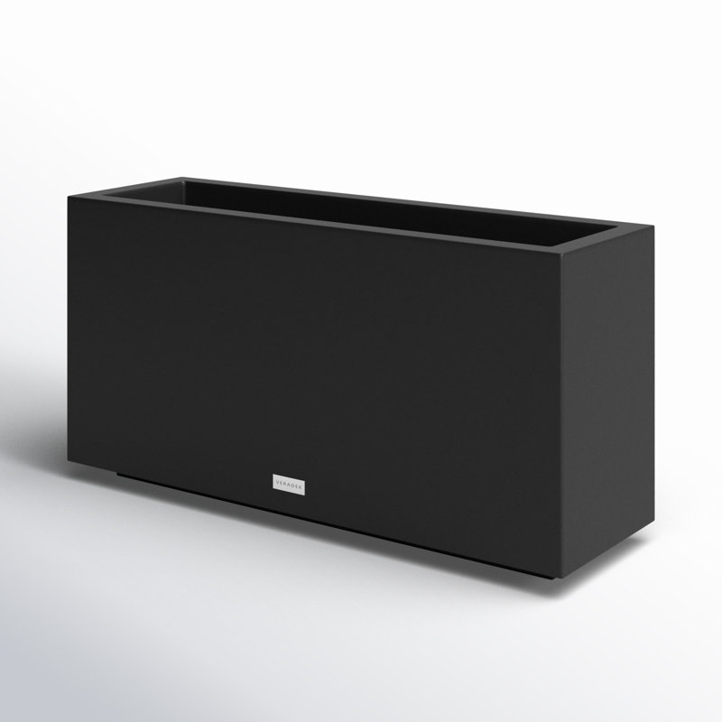 Veradek Black Rectangular Plastic Planter Box 32"