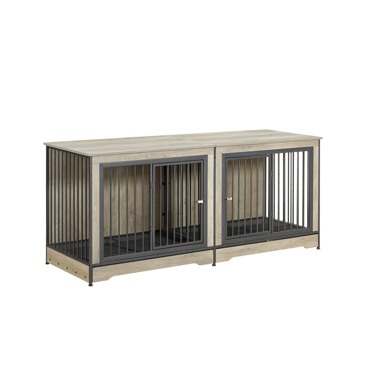 https://assets.wfcdn.com/im/74249966/resize-h755-w755%5Ecompr-r85/2561/256115700/Large+Dog+Crate+Furniture%2C+Wooden+Dog+Kennel+With+Room+Divider+And+2+Tray%2C+Double+Doors+With+Locks%2C+Heavy+Duty+Dog+Kennel+Furniture+For+2+Large+Dogs%2C75%22+W+X+26.4%22+D+X+32.3%22+H.jpg