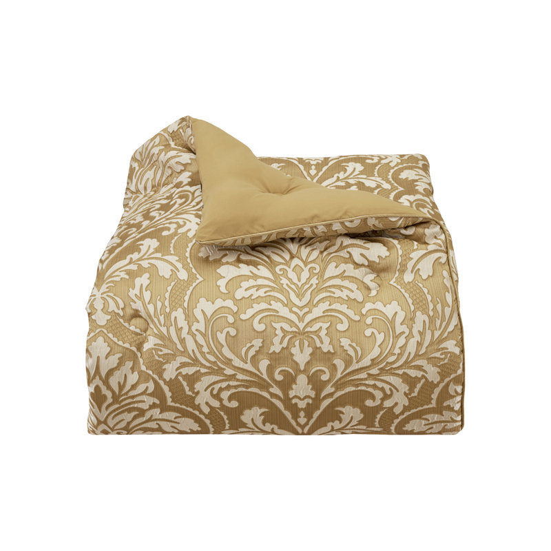 Aurelia King Ivory and Gold Embroidered Comforter Set