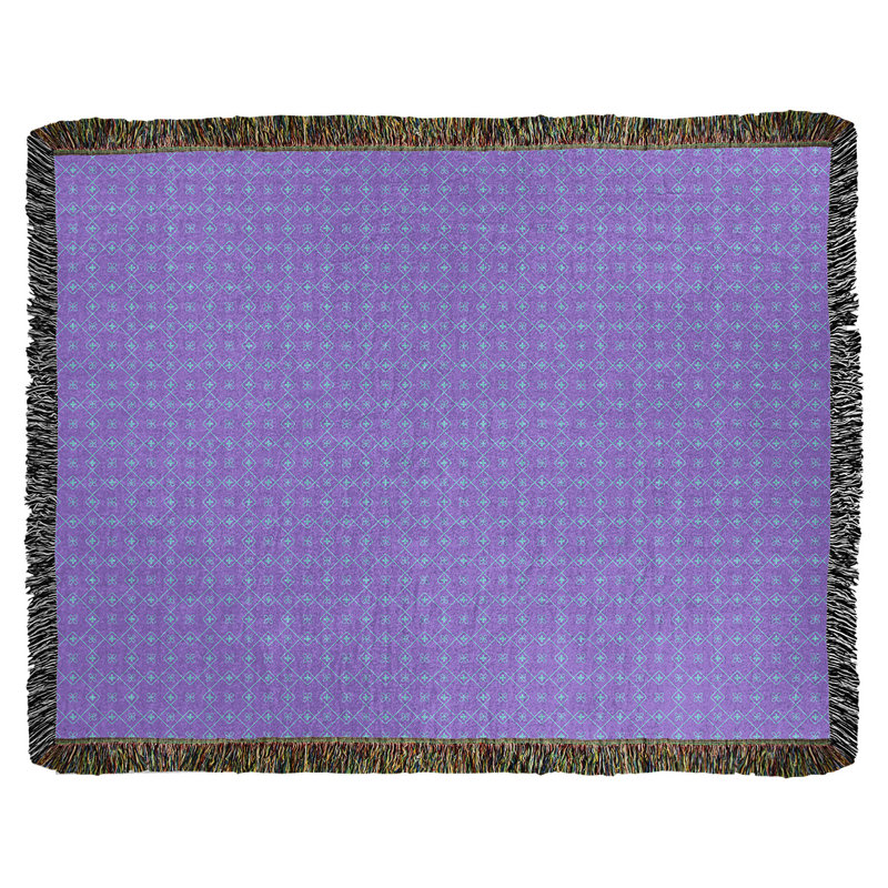 Couverture en coton tissé Katelyn Elizabeth, l 37 po x L 52 po, Mauve / Bleu