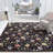 Chelsea Hand Tufted Wool/Cotton Floral Rug in Red/Black-2056293117