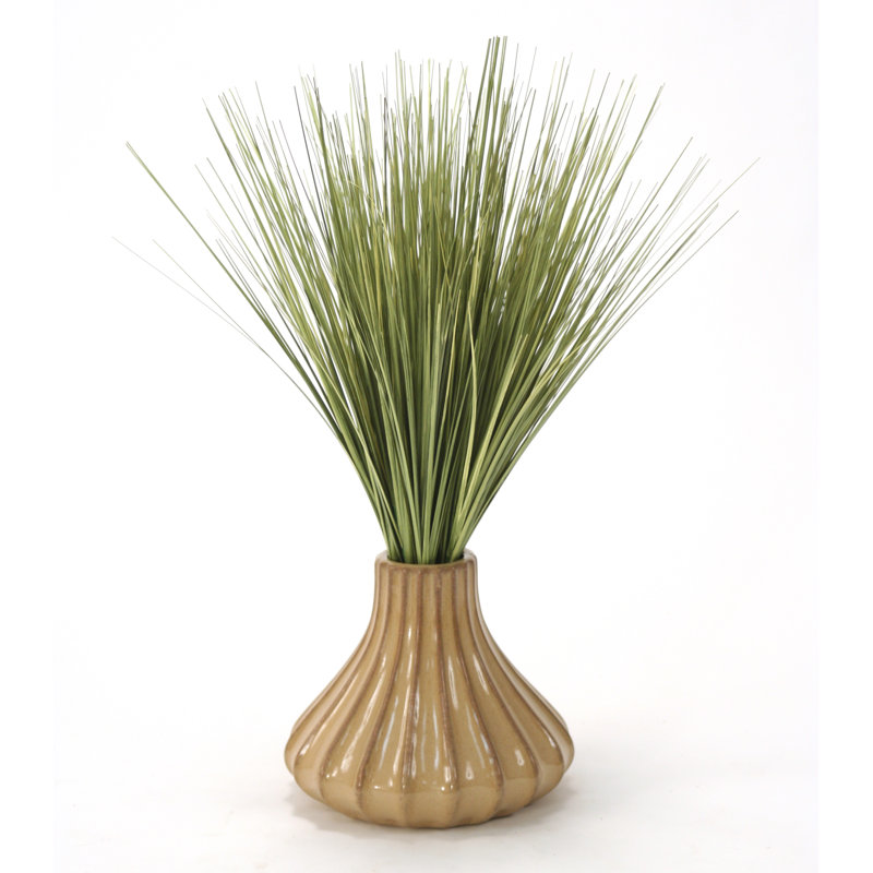 Vase décoratif en céramique effilée basil herbe in round, Brun clair