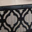Pare-étincelles en fer simple, esthétique moderne à motif de cercles superposés, noir, profondeur de produit de 39,89 po, largeur de 11,36 po, hauteur de 34,28 po, pare-étincelles avec assemblage inclus, noir