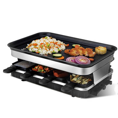 VEVOR 2 in 1 Electric Grill and Hot Pot BBQ Pan Grill and Hot Pot Multifunctional Teppanyaki Grill Pot with Dual Temp Control - 26.4 x 11 x 6.7 inch PC-8002