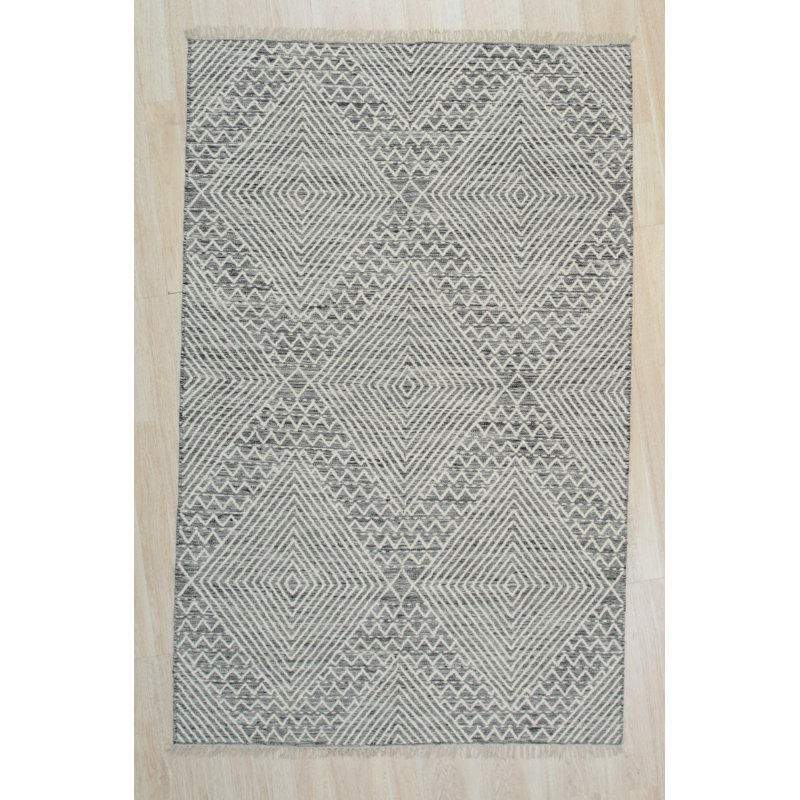 Celia Kilim Blue Handmade Wool Area Rug, Rectangle 8' x 10'
