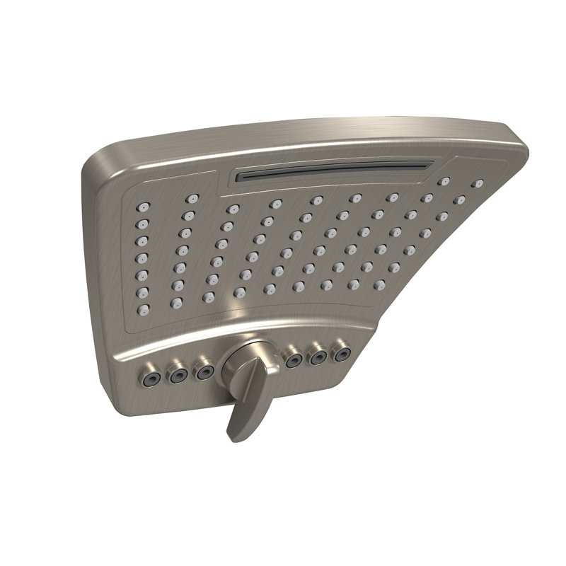 PowerShot 8-in Curved 3-Function Showerhead , Brushed Nickel