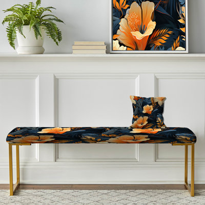 Tropical Tropical Twilight - motif tropical - banc rembourré doré