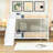 Full Over Full Metal Bunk Bed with Slide, Guardrail and Ladder-1795142921