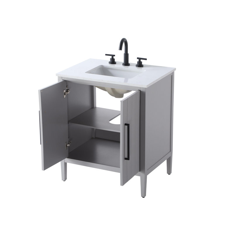 Meuble-lavabo simple 30 po, Gris