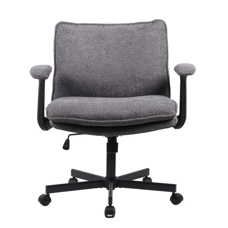 Criss Cross Office Chair with Lumbar Support & Flip-Up Armrests, Gray