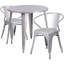 Ensemble de table ronde d'intérieur / extérieur en métal 30 po avec 2 chaises Duluth-24678683-24678687