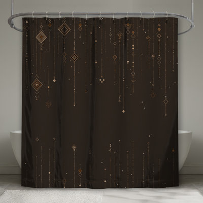 Rideau de douche à formes géométriques - Décoration de salle de bain abstraite Art déco