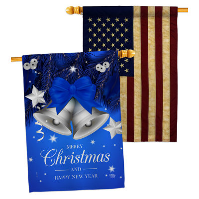 Double Sided 40'' H x 28'' W Polyester Christmas House Flag